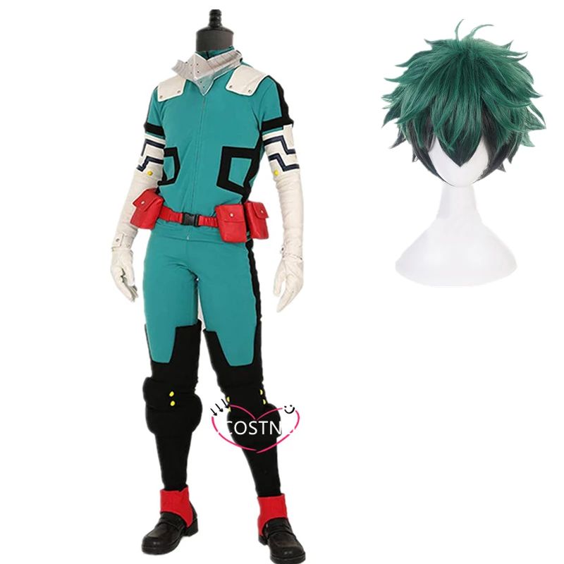 Костюм Anime My Hero Academia Cosplay Midoriya Izuku Deku Battle Wig Set для Хэллоуинской вечеринки и прочего.