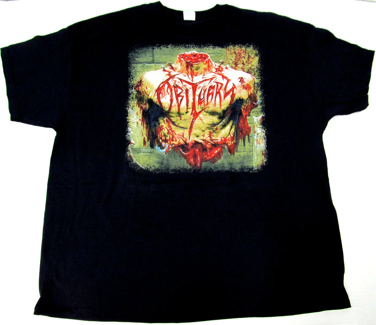 Некролог футболка с инкрустированным в крови Thrash Death Metal Tee Мужская 3XL Черная