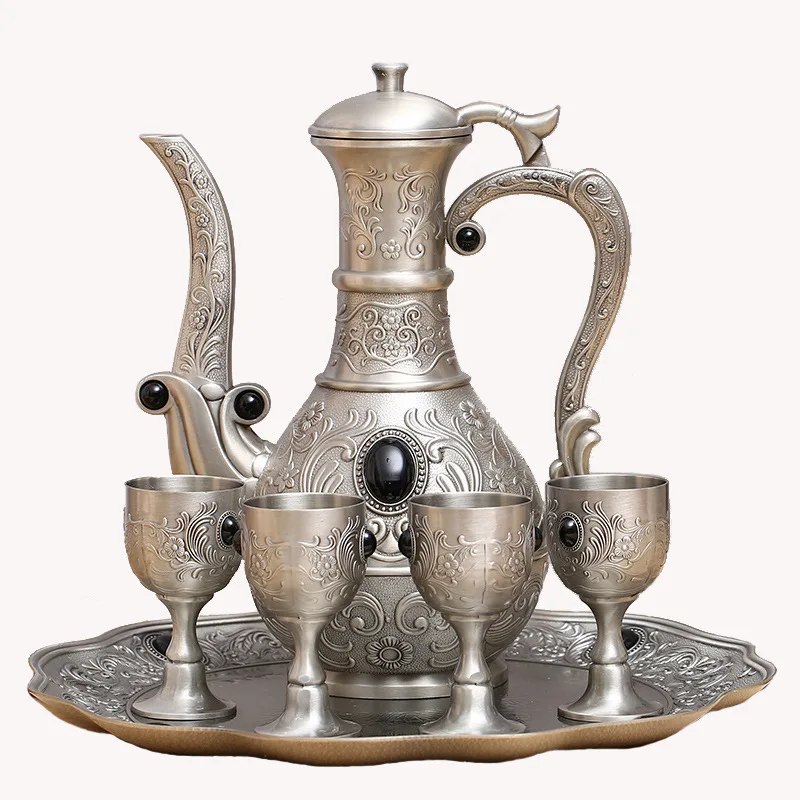 

Стакан для вина в европейском стиле ретро, креативная металлическая фляжка, высококачественные подарки и поделки, украшения