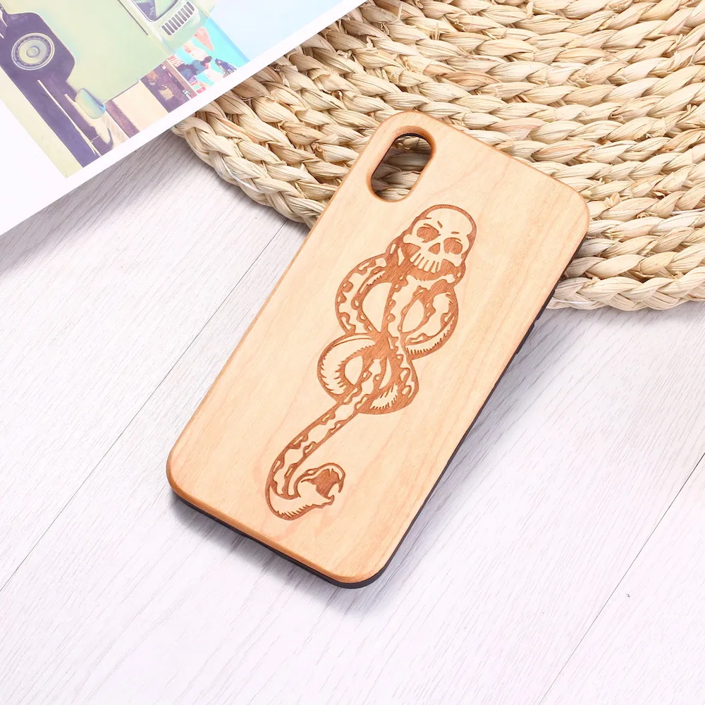 Мастер магический со змеиным рисунком черепа гравировка на дереве чехол для