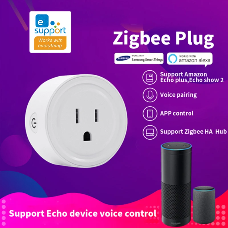 Мини разъем EWelink ZigBee Стандартный 10 А США для Alexa Samsung SmartThings поддержка Echo Голосовое