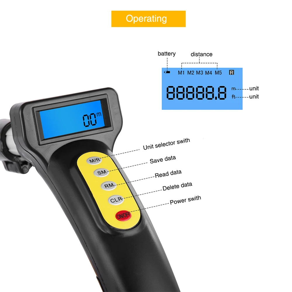 99999 9 м расстояние измерительное колесо счетчик цифровой измеритель расстояния