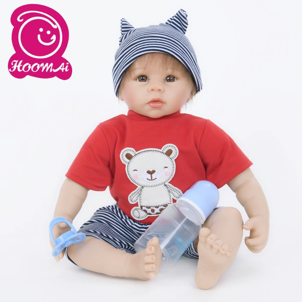 

45CM 18 Inch Lifelike Bebe Reborn Dolls Cute Cloth body Silicone Handmade Baby Toy Doll For Kid Birthday Gift Early Education