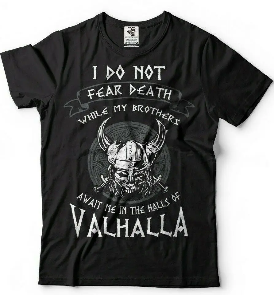 Футболка с викингом I't Fear Death Valhalla Heathen футболка в стиле хип-хоп | Мужская одежда