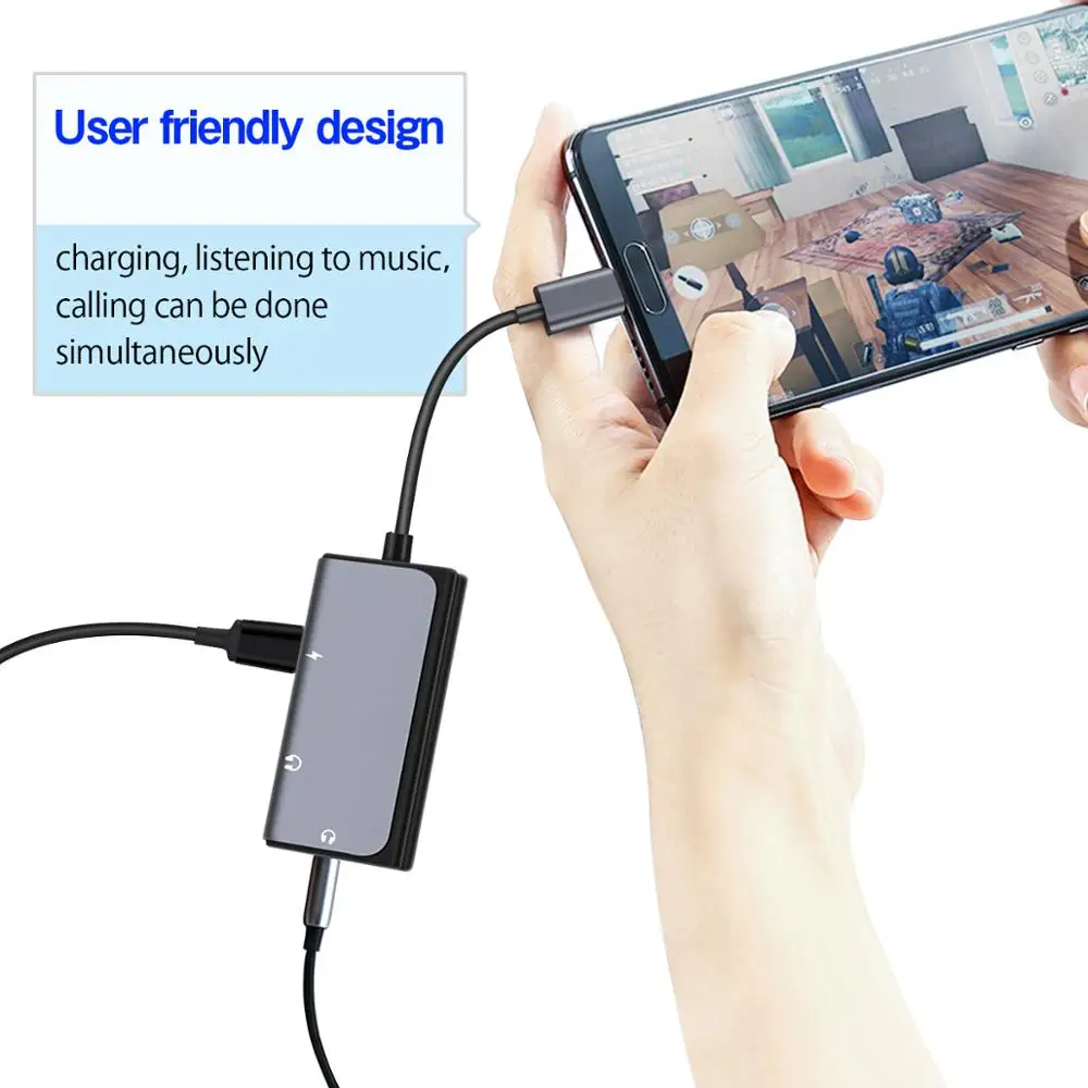 Адаптер для наушников Lefon 3 в 1 с разъемом USB Type C на 5 мм адаптер PD портом зарядки