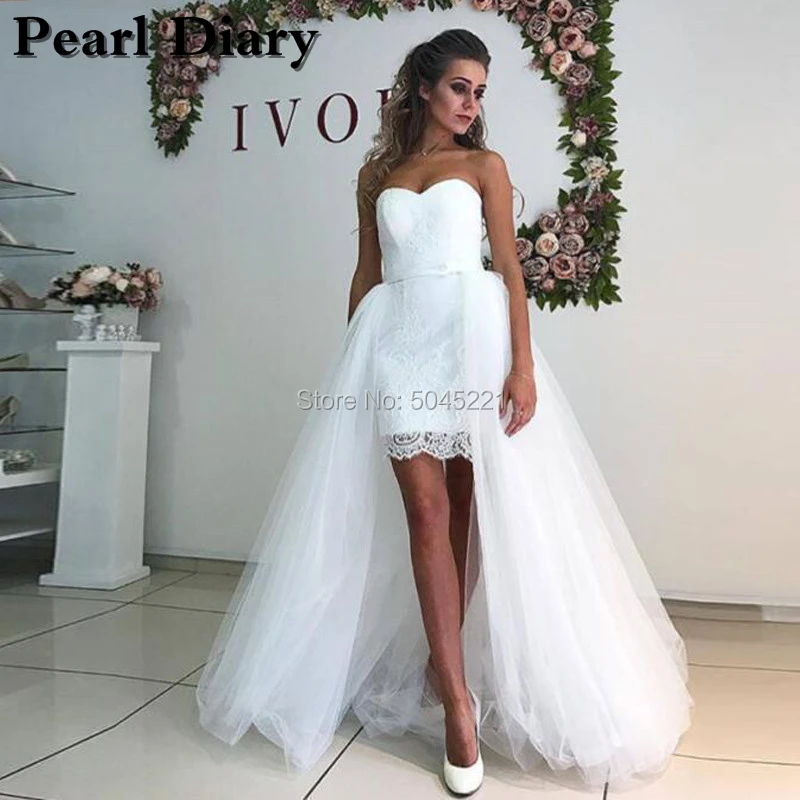 Свадебное платье с отстегивающейся юбкой Короткое свадебное 2019|Свадебные