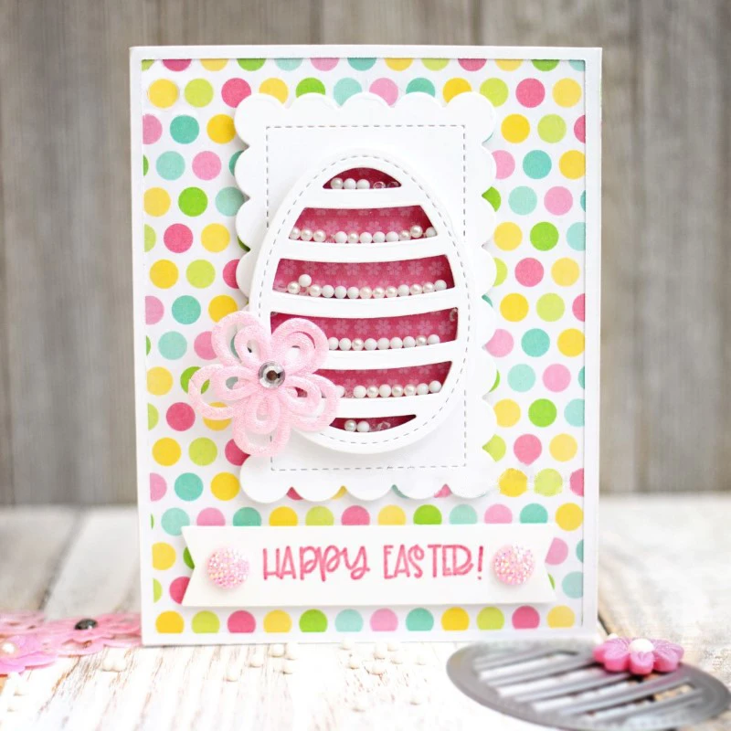 

Miss Vintage Die Cut Metal Cutting Die Easter Egg Shaker Scrapbook Paper Craft Card Punch Art Knife Cutter