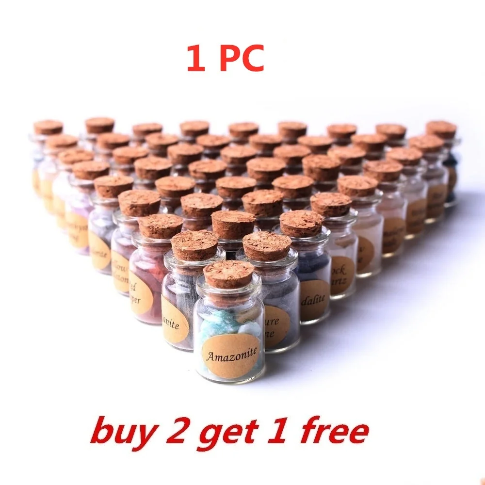 Мини флаконы с натуральным кристаллом 1 шт. драгоценными камнями бутылки желаний