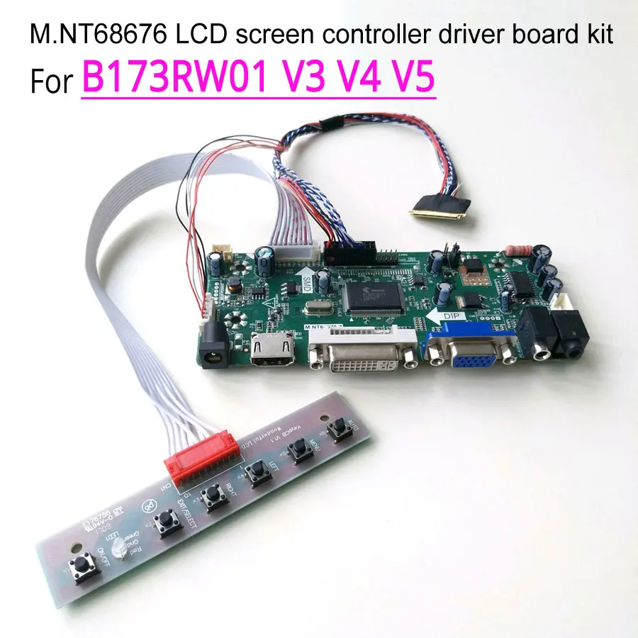 Для B173RW01 V3 V4 V5 HDMI+ VGA+ DVI ЖК-панель для ноутбука M. NT68676 плата контроллера экрана WLED LVDS 40Pin 17," 1600*900 комплект
