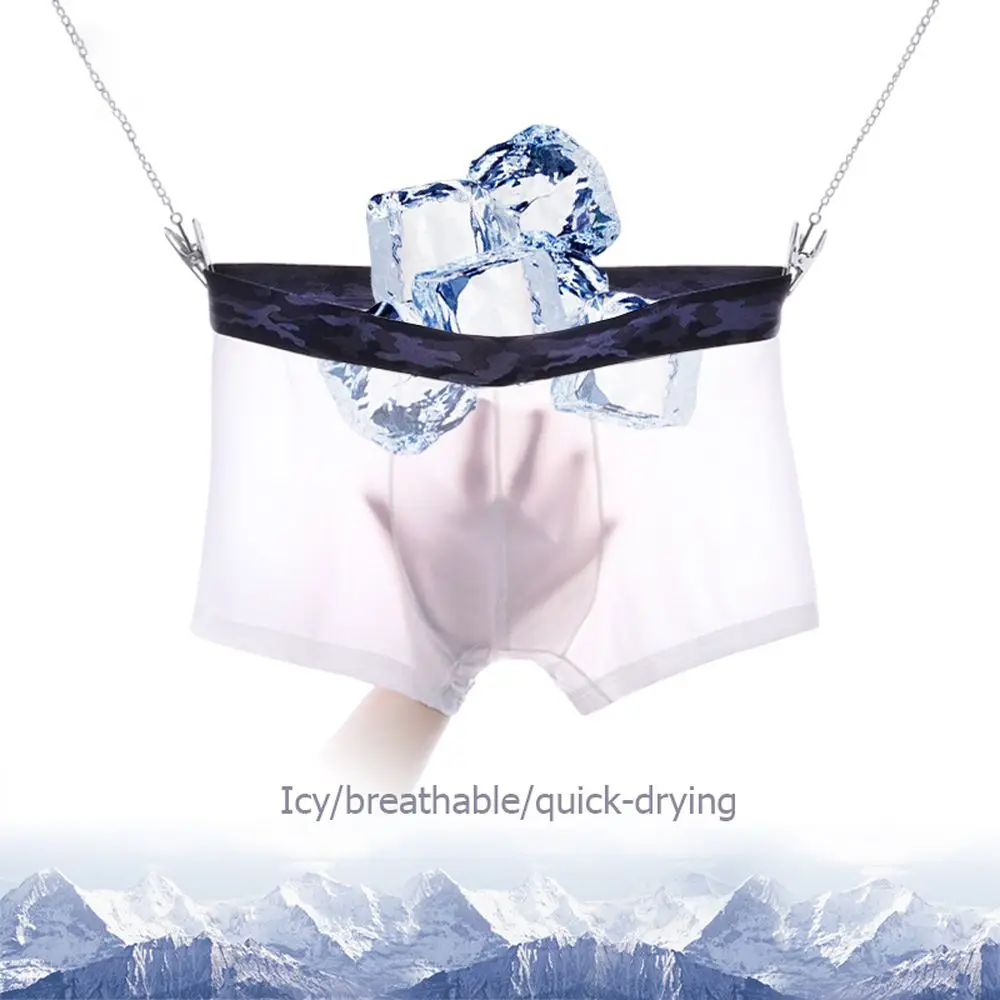 

Men's Ice Silk Panties Solid Color Underwear Boxer Shorts Thin Section Breathable Underpants Mid-waist Panties Sexy Underwear