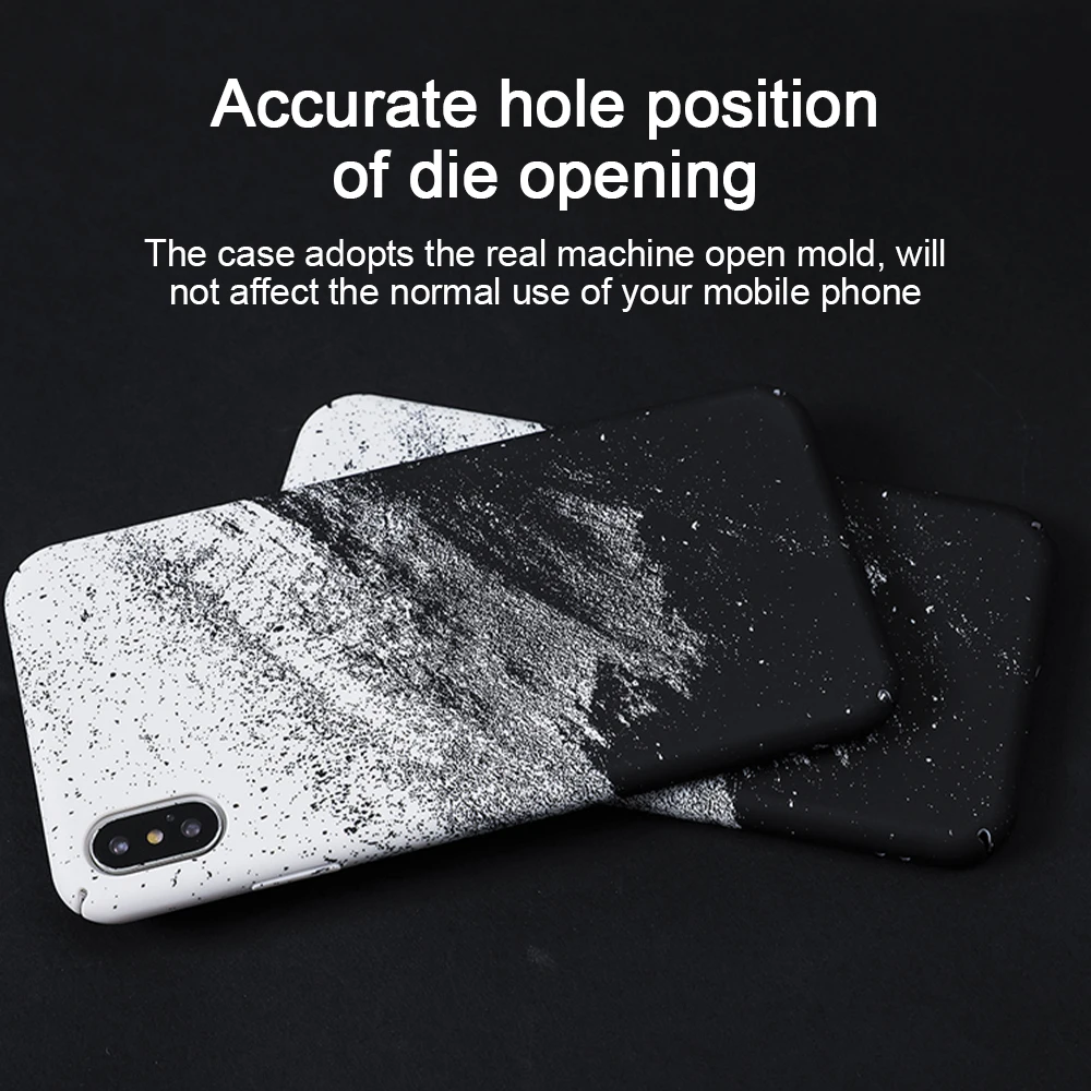 

Phone Case Black and White Sand Painting Hard PC Smart Phone Cover Case for iPhone 11 Pro for iPhone 12 Mini Pro Max