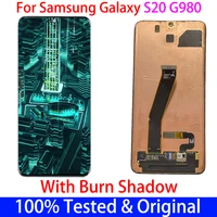 with burn shadow s20 original super amoled display touch screen digitizer for samsung galaxy s20 g980 g980f lcd display assembly