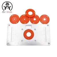 wood router trimmer models engraving machine with 6 ring tools router table insert plate woodworking benches aluminium
