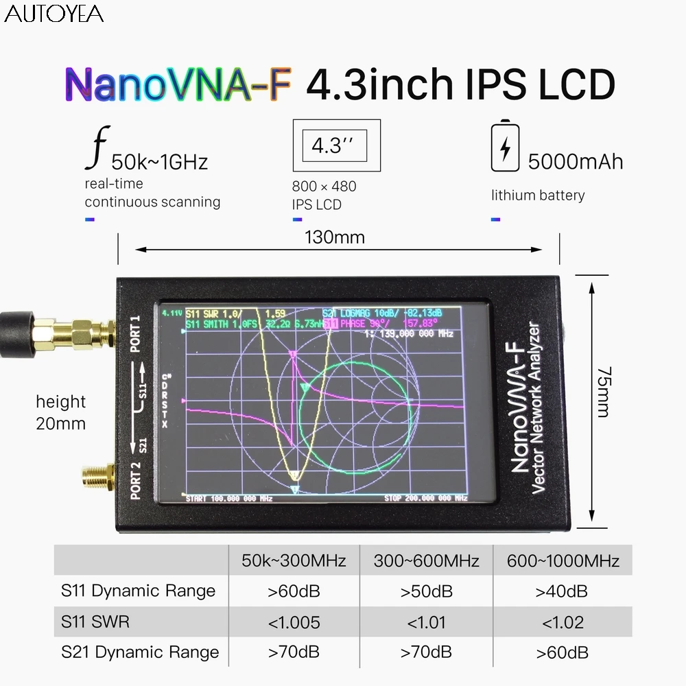 Векторный анализатор сети NanoVNA-F с ЖК-дисплеем IPS 4 3 дюйма |