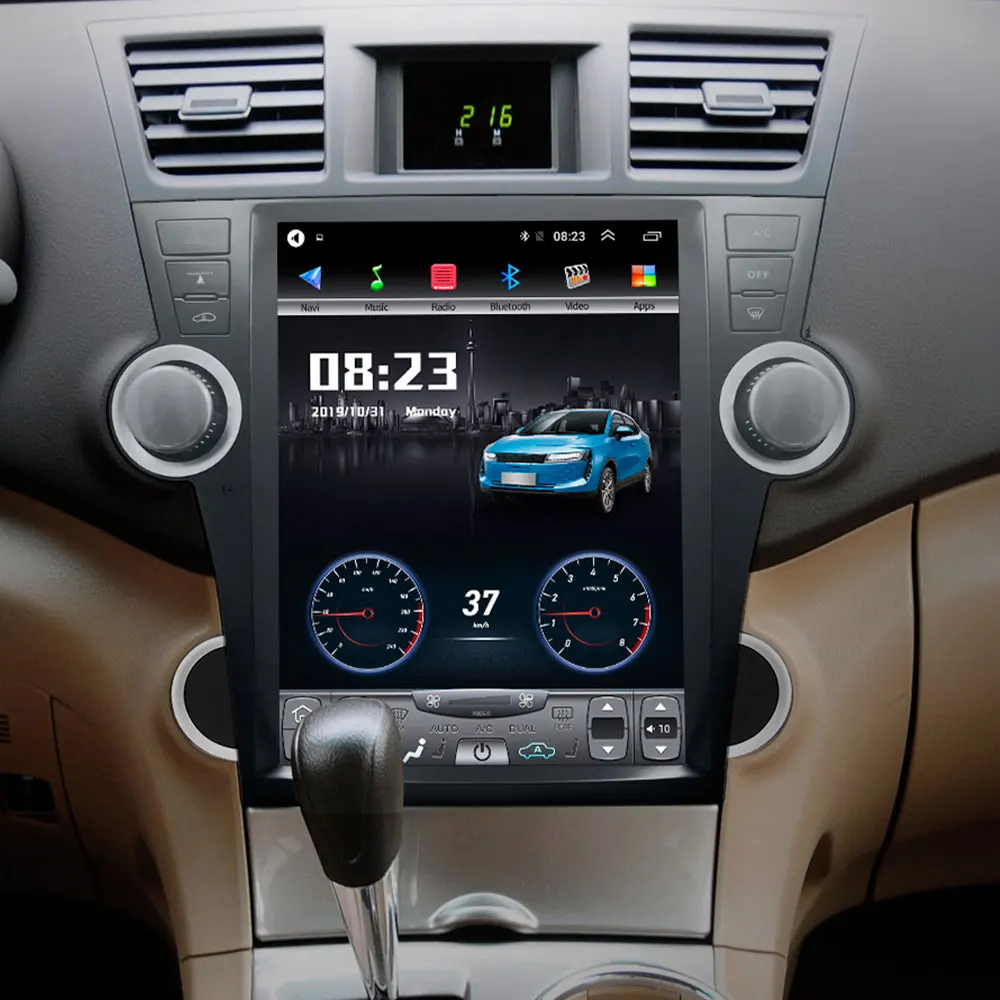 12,1 дюймов 4G Lte вертикальный экран android Мультимедиа Видео Радио плеер для Toyota Highlander 2009-13 лет навигации стерео