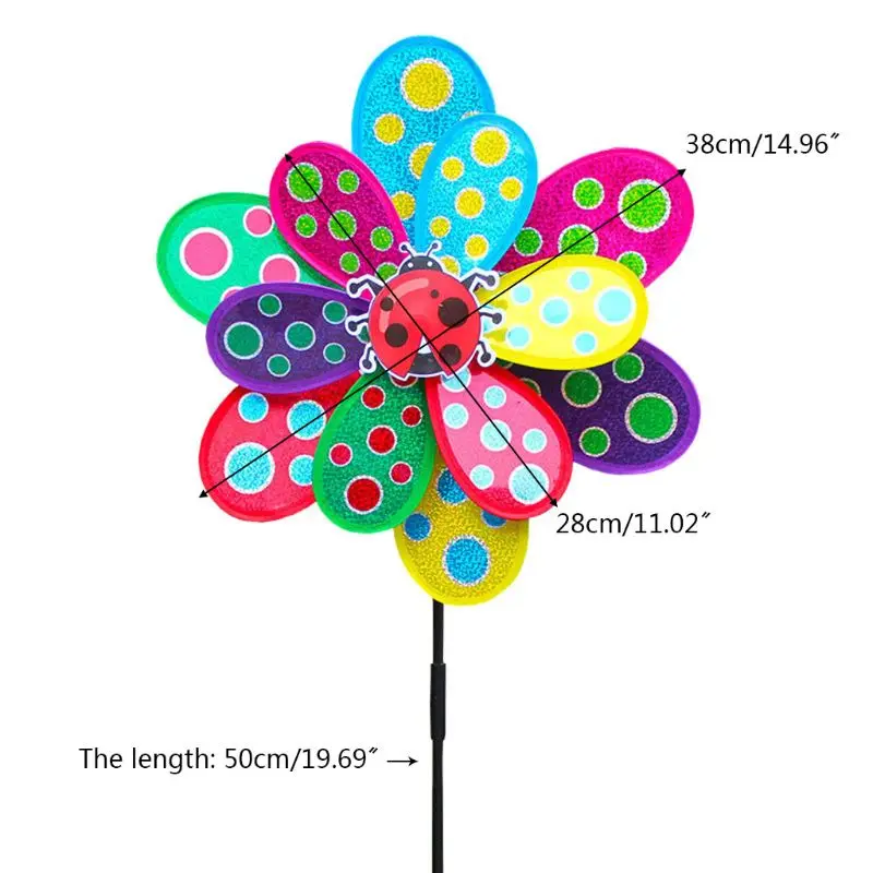 

Sequins Colorful Dot Windmill Wind Spinner Home Garden Yard Decoration Kids Toys
