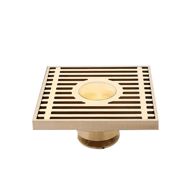 

All copper natural color strip square anti-odor dual purpose floor drain