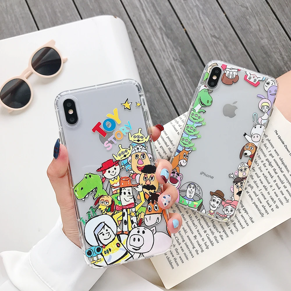 Чехол для телефона с мультяшными игрушками iPhone 11 Pro X XR XS Max мягкий прозрачный