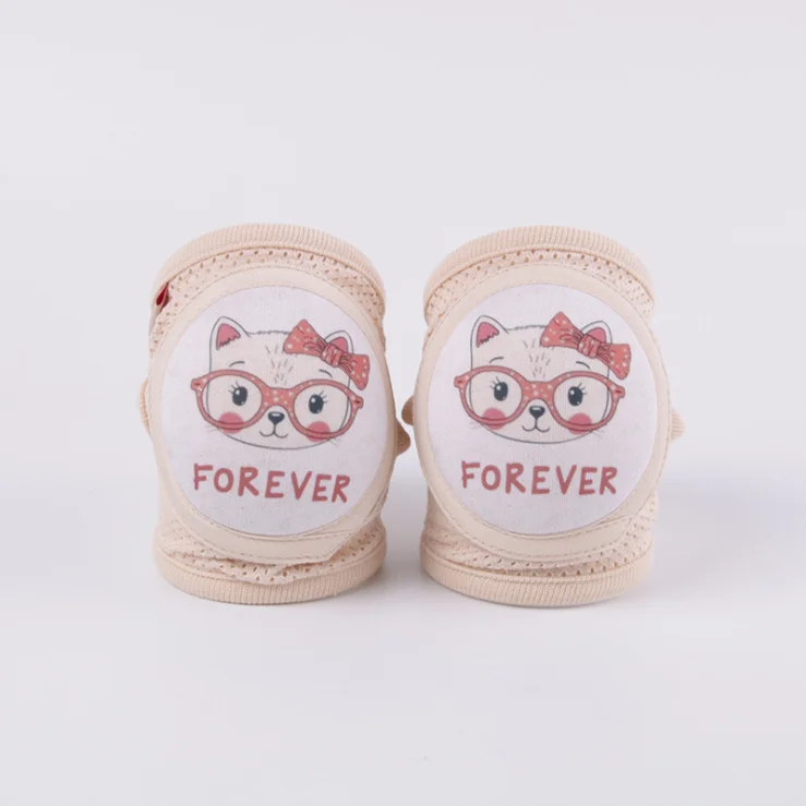 Наколенники детские 2 пары прочные с рисунком милый кот для ползания Защитные