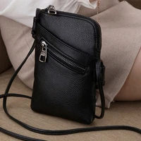 2022 summer new women genuine leather shoulder messenger bags female cellphone crossbody bag softness small purses and handbags