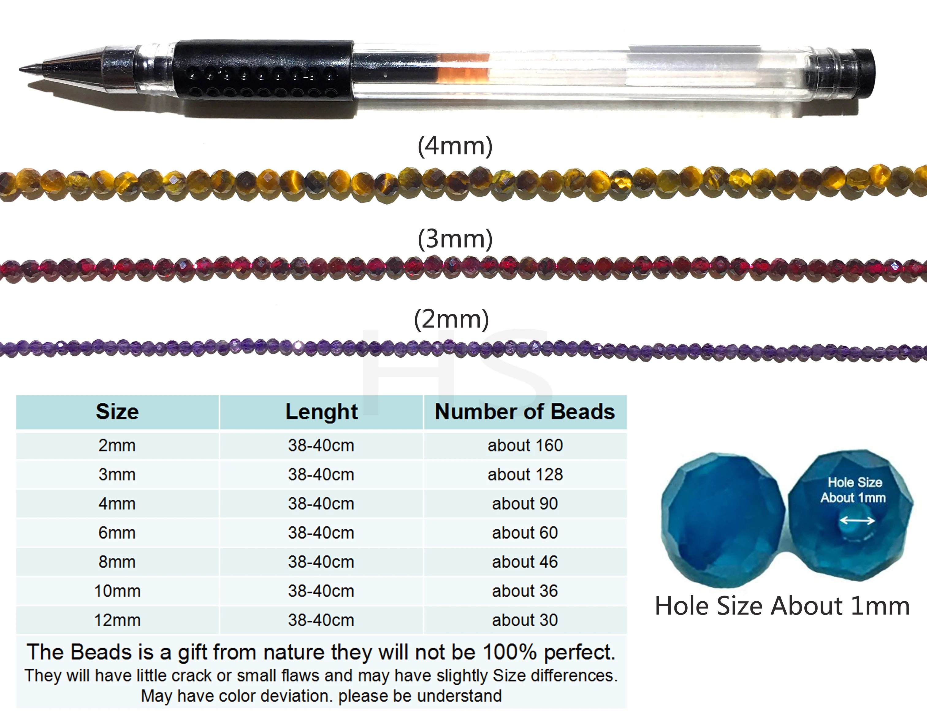 Бусины из драгоценных камней маленького размера 2/3/4 мм|Бусины| |