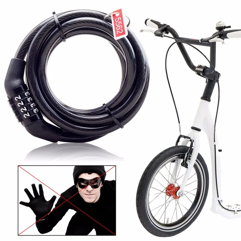 

2018 Bicycle Lock Anti-Theft Security Code Combination Lock Strengthen Steel Universal Mountain Bike Cable Lock Multifunctional