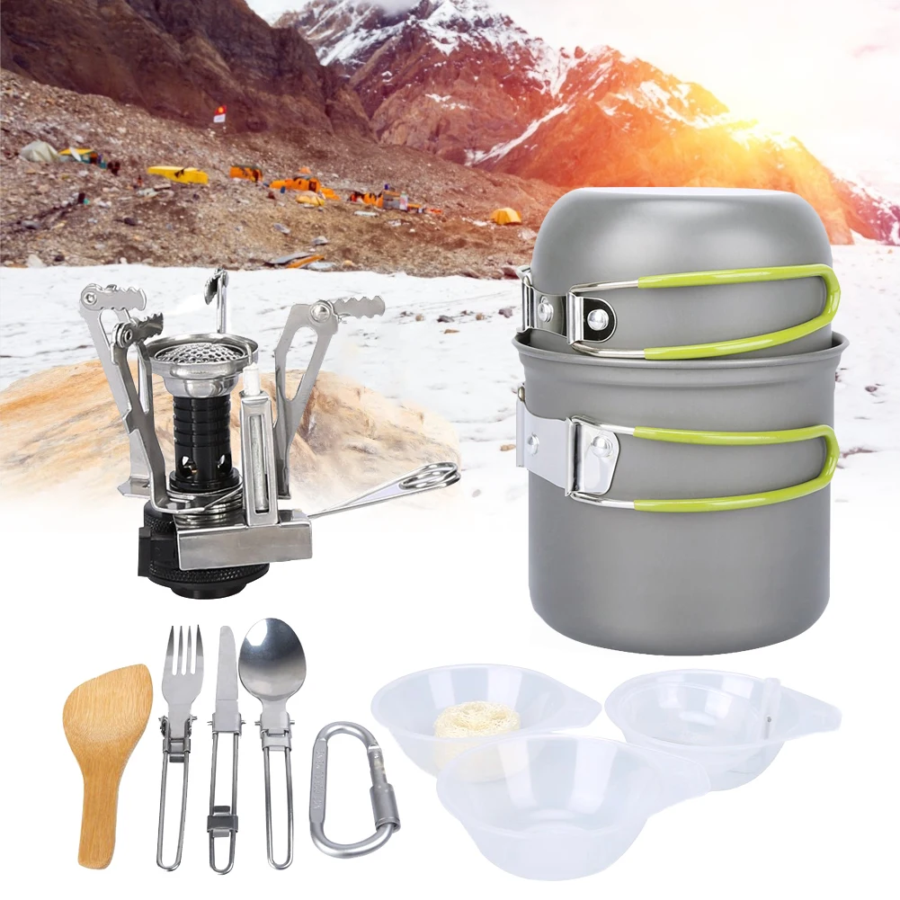 

Portable Gas Cooking Utensils, Pots, Camping Stoves, Outdoor Camping Supplies, Pot Sets For 1-2 People