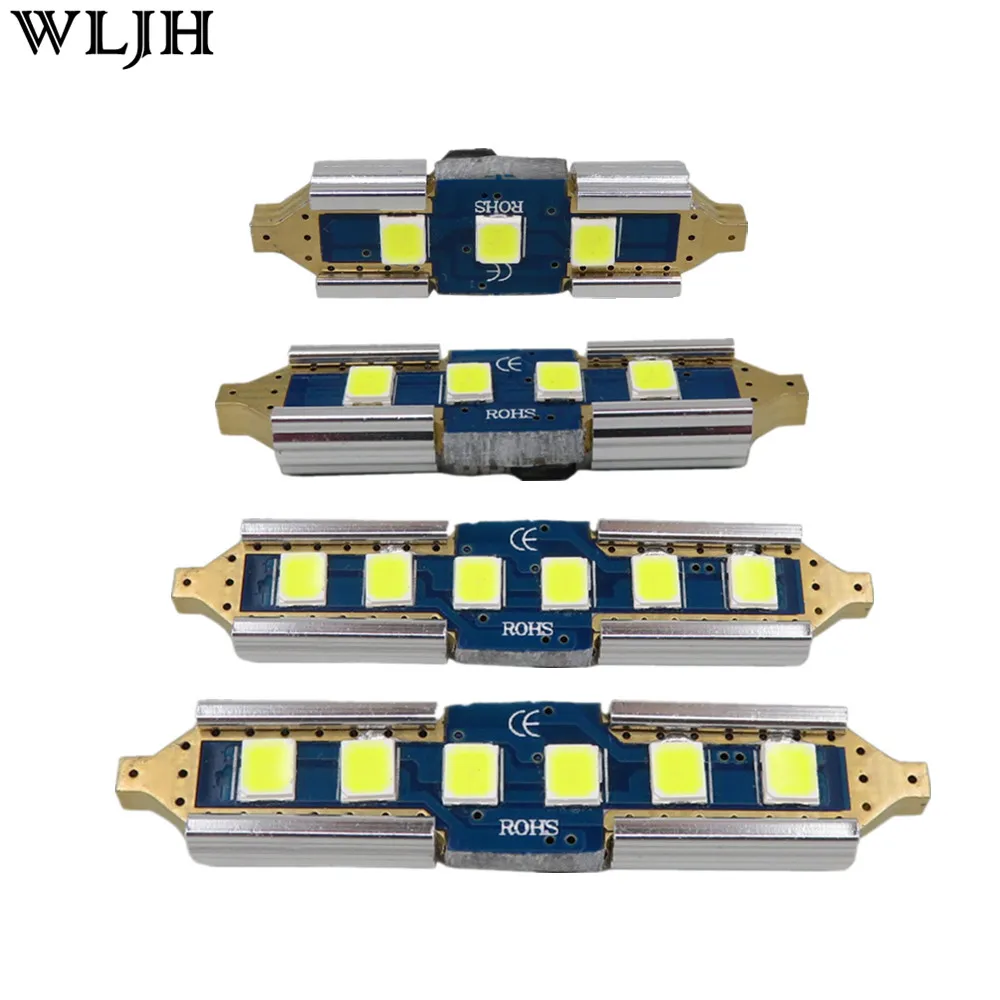 WLJH 2x Canbus Нет Ошибка 12v 24v Автомобильные светодиодные лампы 31 мм 36 мм/39 мм/41 3030 SMD DE3175