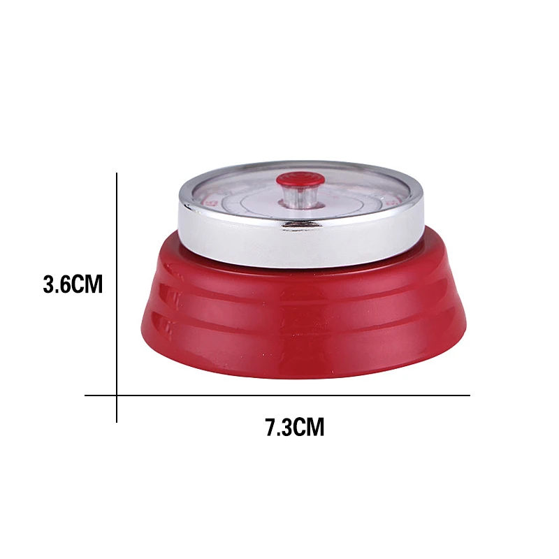 

Mechanical Kitchen Timer Household Stainless Steel Circular Time Reminder Baking Countdown Magnetic60 Minutes Clock Alarm