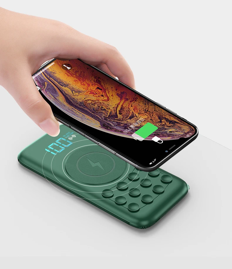 10000mah magnetic qi wireless charger power bank for xiaomi iphone samsung poverbank portable external battery charger powerbank free global shipping