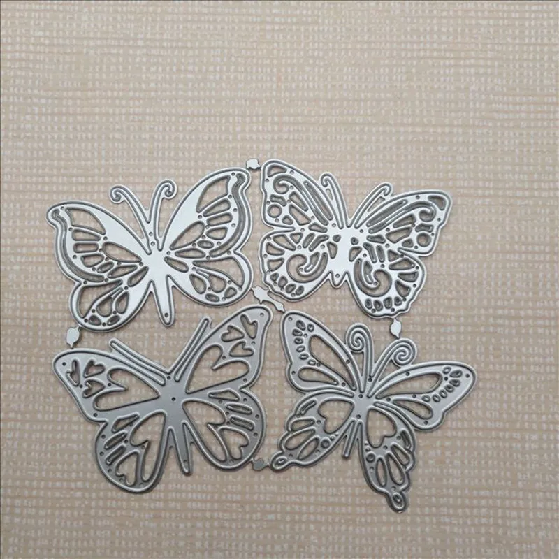 4 шт. металлические Вырубные штампы бабочки для альбома скрапбукинга DIY бумажные