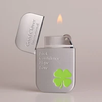 unusual lighter clover kitchen torch portable inflatable metal butane gas lighters grinding wheel mens gadget cigar accessory