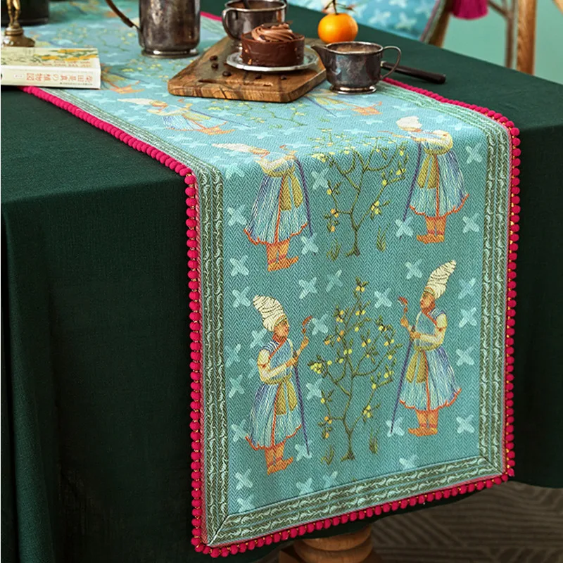 Venetian businessman blue wool table runner hotel christmas decorations for home runners | Дом и сад