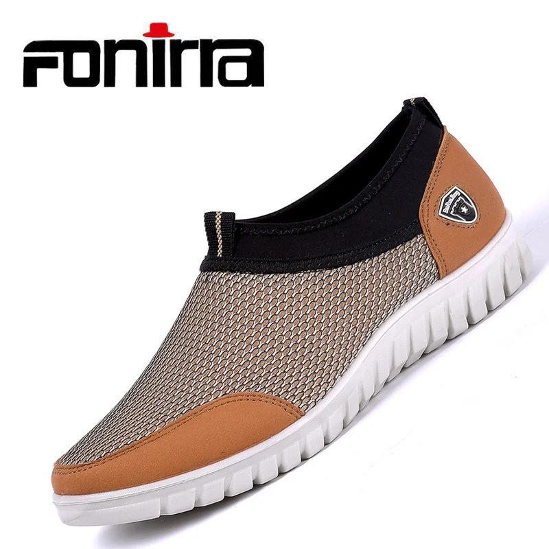 FONIRRA Men Casual Shoes 2020 Breathable Mesh Size 38-48 Slip On Soft Men's Loafers Outdoors Walking 342 | Обувь