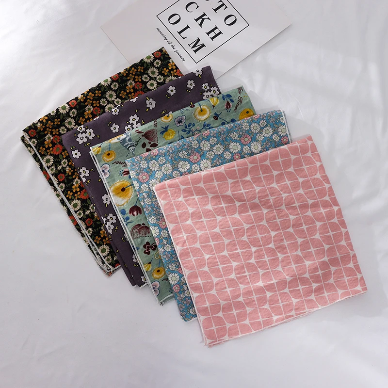 

55 * 55 small squares scarf spring autumn new fashion summer of small white flowers small silk scarf women scarf