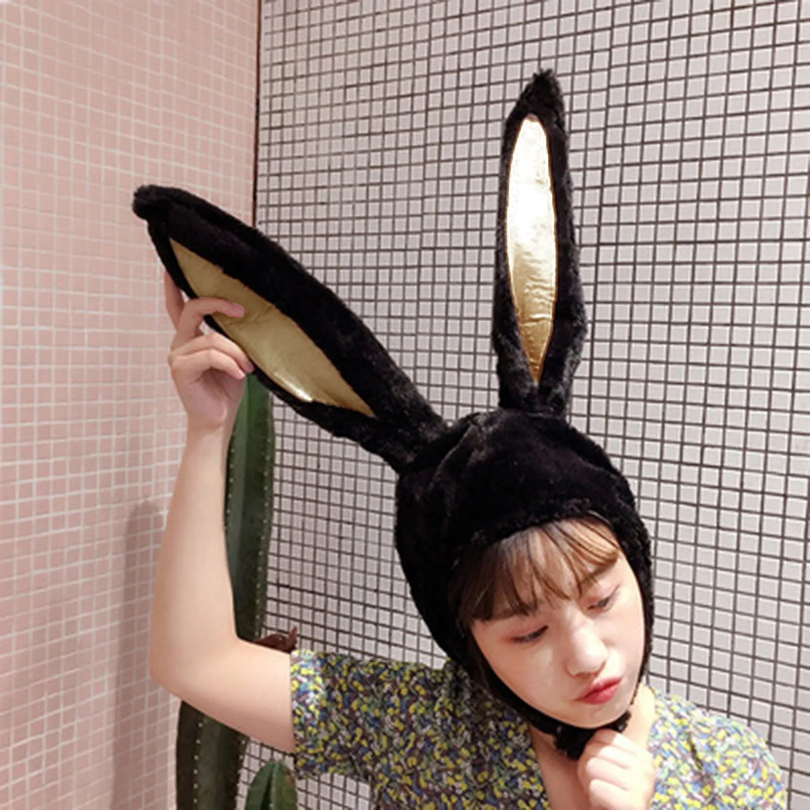 

Plush Fun Bunny Ear s Hood Women Costume CozyHats Warm Soft Ears