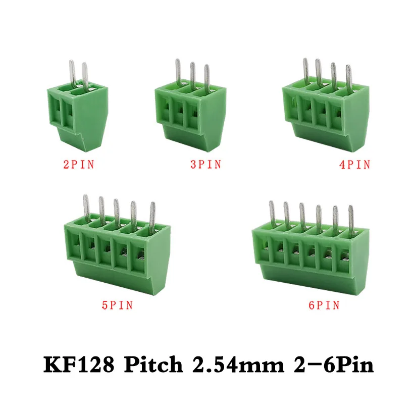 10 шт./лот Φ 2-16Pin PCB винтовая Клеммная колодка проводной коннектор KF128 шаг 2 54 мм 2P-16P
