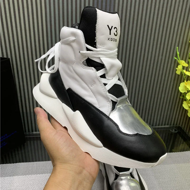 

European American fashion leisure men's leather personality KGDB Y3 shoes high help leather shoes sports women's shoes Knight's