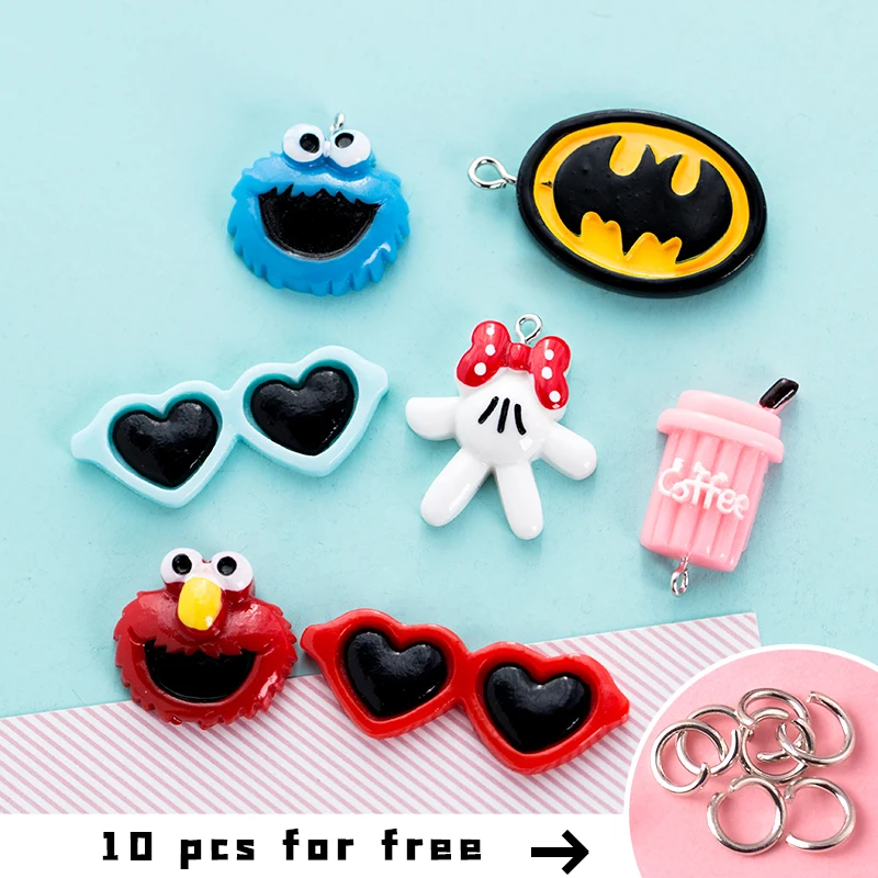 10 шт. милые Подвески из полимерной мультяшной фигуры серьги фурнитура 3D чехол для