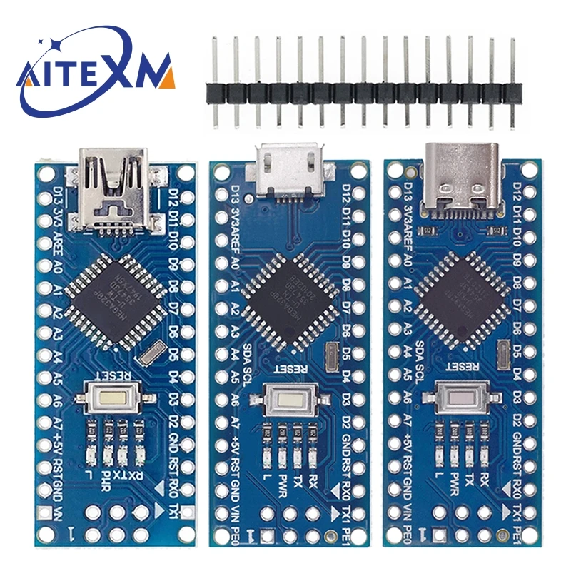 Совместимый контроллер Nano v3.0 для Arduino с загрузчиком USB драйвером CH340 16 МГц