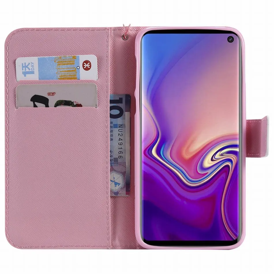 Кожаный флип-чехол с изображением кошки и дерева для samsung Galaxy S10E S10 S9 S8 Plus Note 8 9, цветной чехол для телефона с рисунком котенка P06F