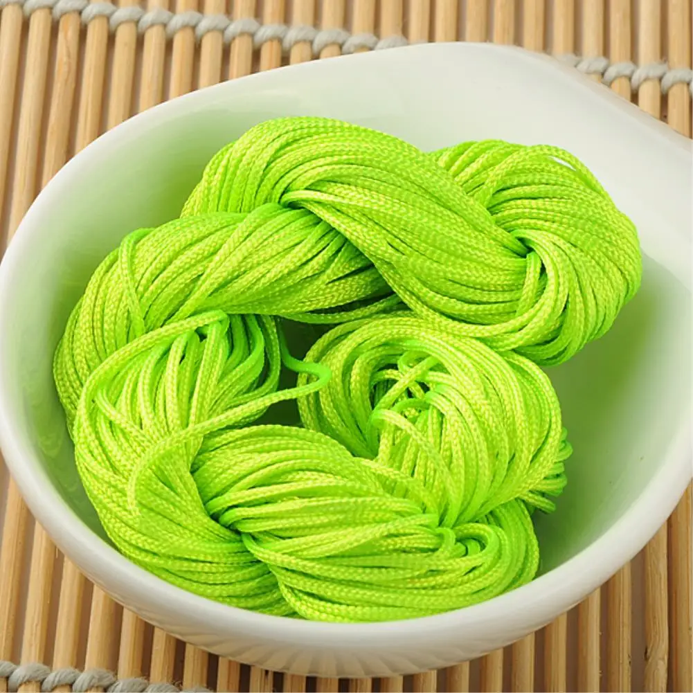 light green 1 мм нейлоновый шнур, плетеный браслет с нитью, китайский узел, макраме, ремесла, прочный крепкий кординг, пошив костюма, ремесло, сделай сам - Цвет: light green