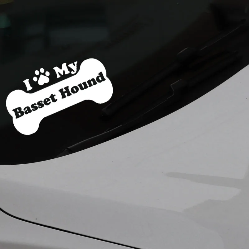 YJZT X см креативная виниловая наклейка автомобильная с надписью I Love Heart My bассет Hound