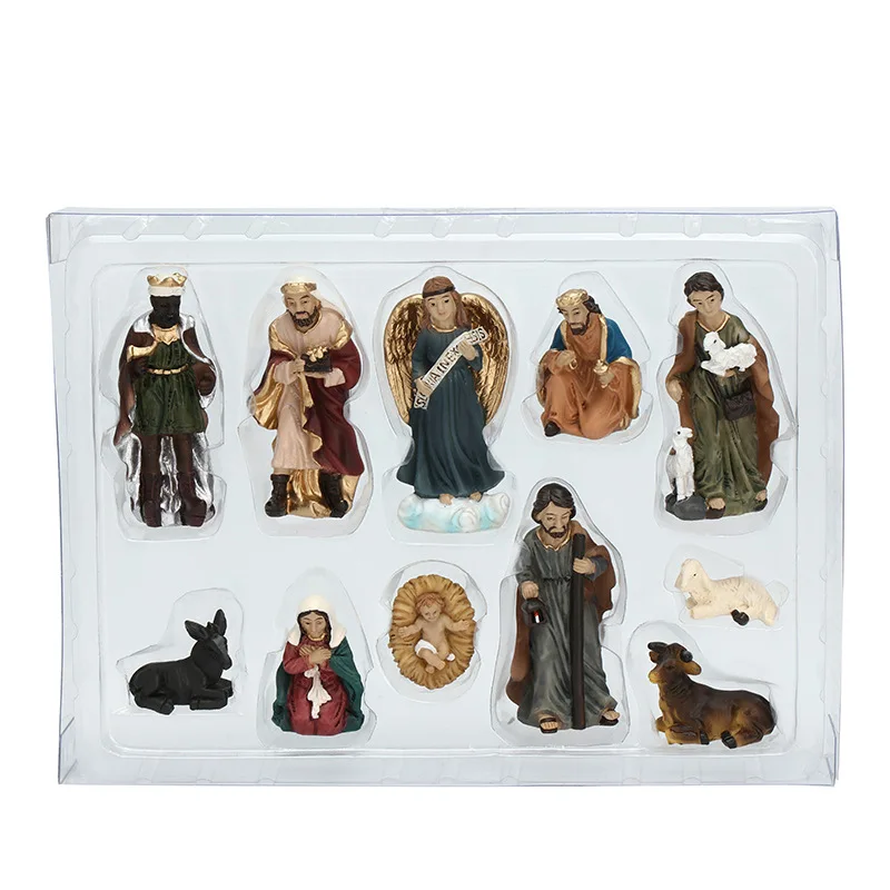 

A Set of Resin Crafts Set of Manger Set Pieces of Nativity Religious Gifts Home Decoration