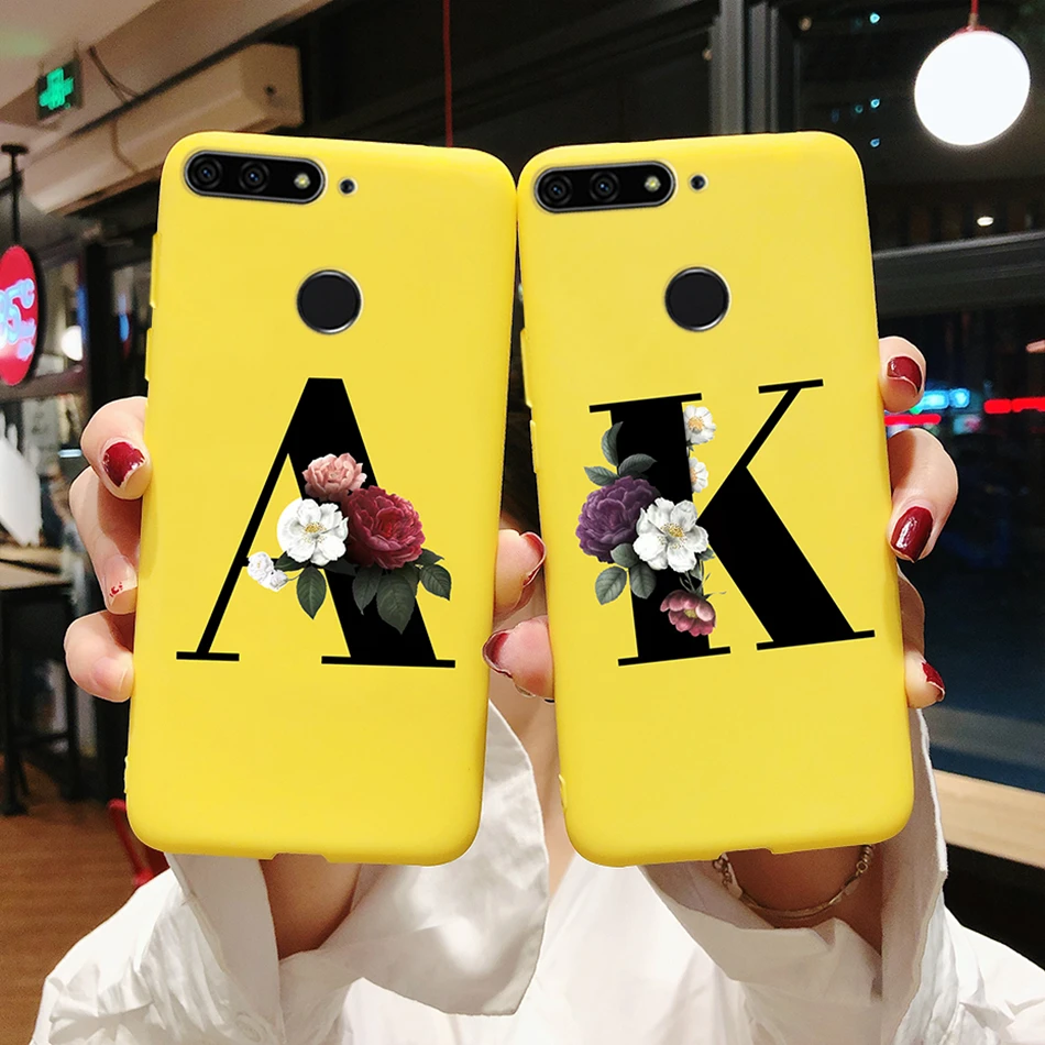 Цветной чехол для телефона с надписью и именем на заказ для Huawei Y6 Y6 Prime Y7 Y7 Prime 2018, чехлы карамельных цветов, мягкий силиконовый чехол-накладка