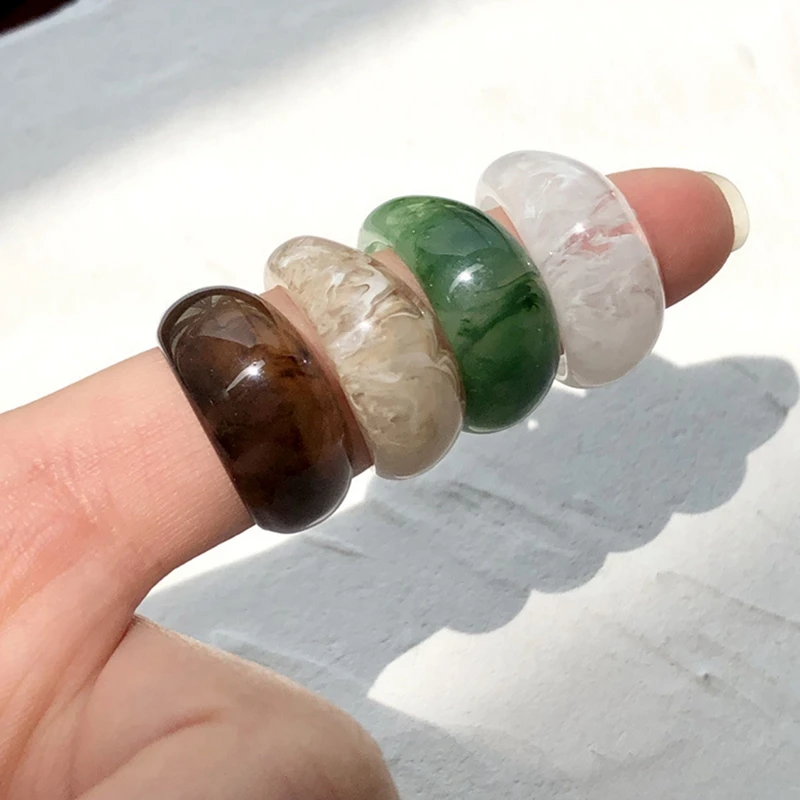 

Resin Rings For Women Fashion Ring Band Stackable Knuckle Rings Wholesale Midi Ring Finger Ring For Women Jewelry Gifts