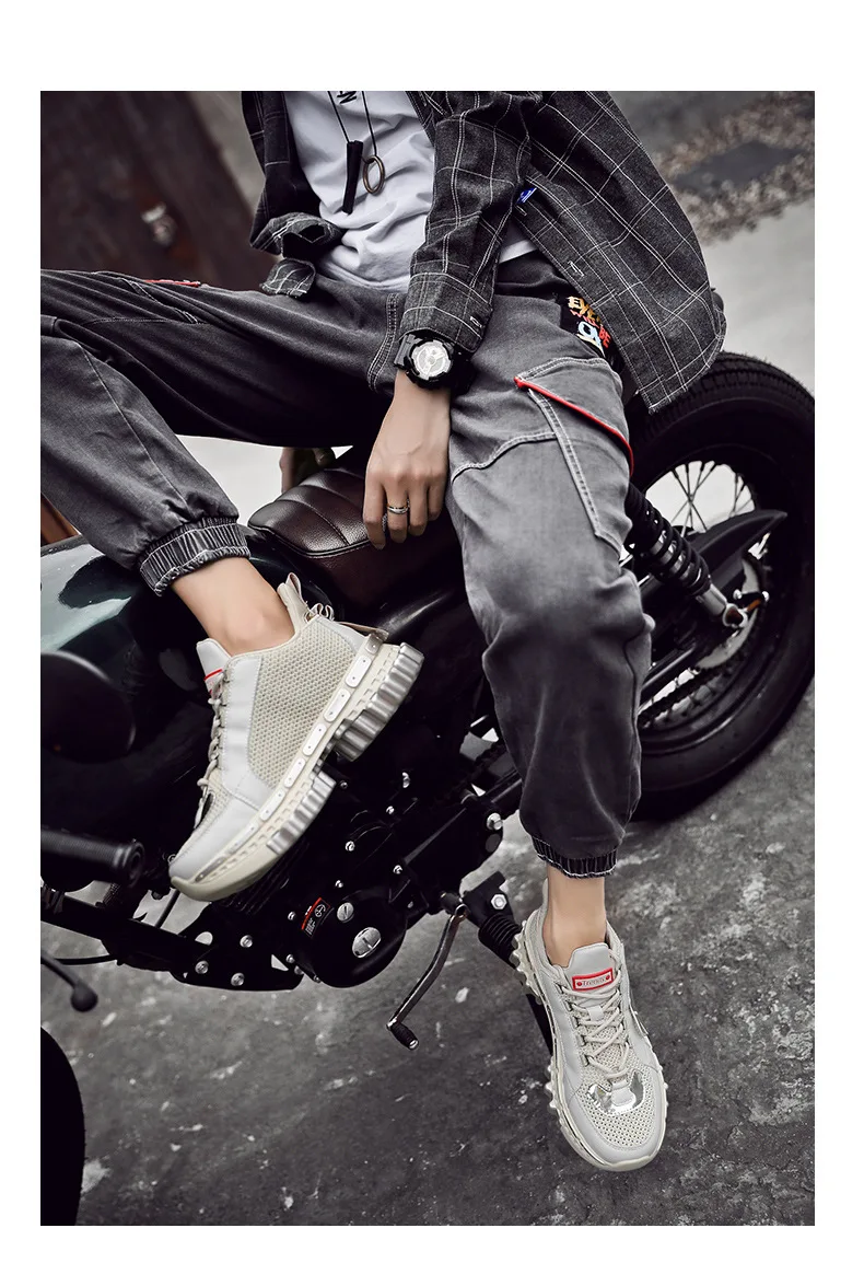 39-45Fashion Casual Shoes Men Lighted Breathable Mesh Sneakers Men Outdoor hip hop Lace Up Non-slip Sapatos de corrida