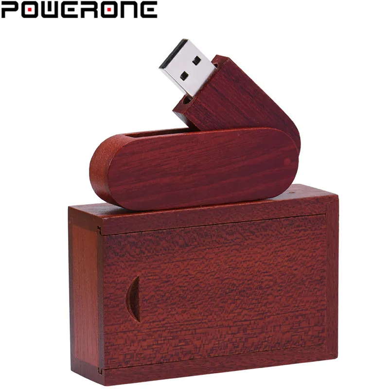 POWERONE(более 10 шт. бесплатный логотип) деревянный USB флэш-накопитель Флешка 8 ГБ 16 ГБ 32 ГБ 64 Гб вращение usb+ коробка карта памяти фотография