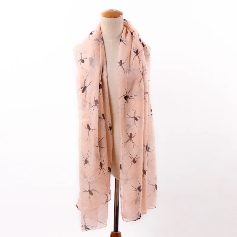 2016 Модный женский шарф с принтом паука шали животным Вуаль Хиджаб оптовая