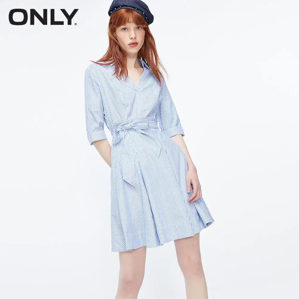 Только женское платье рубашка с v образным вырезом и рукавами локонами на талии |